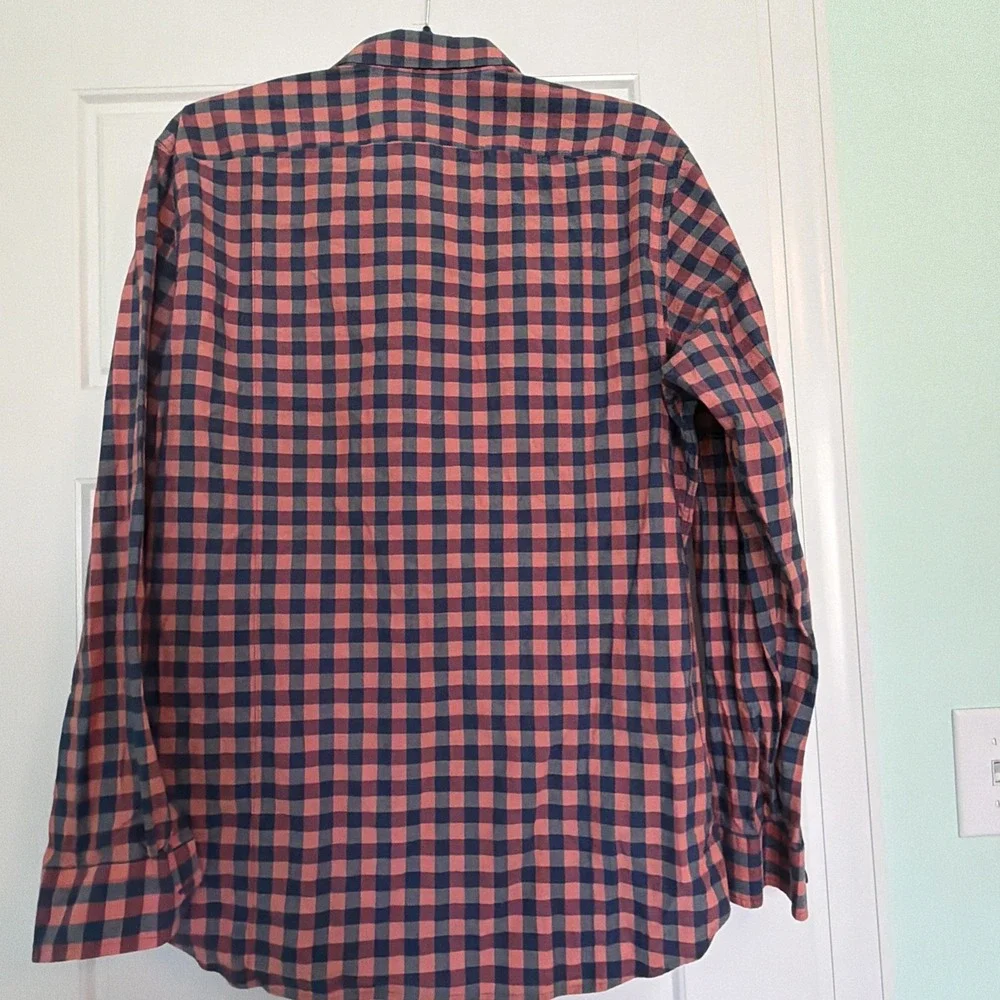 Banana Republic Shirt Men Size Large Slim Fit Quilted Gingham Button Down Casual